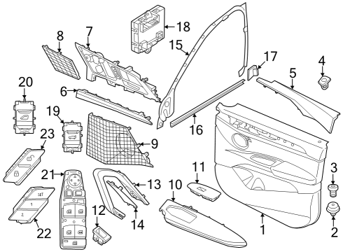 Interior Trim - Front Door SCREW COVER CAP PULL HANDLE Diagram for 51415A03011