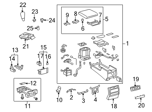 2009 Toyota Land Cruiser A/C & Heater Control Units Hinge Diagram for 5890760100
