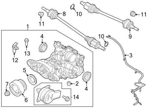 2020 Ford Edge Axle & Differential - Rear Axle Assembly Diagram for K2GZ4K139A