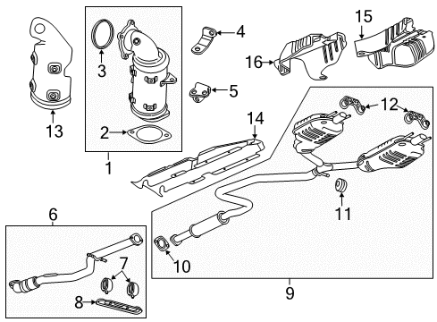 2021 Chevrolet Malibu Exhaust Components Catalytic Converter Diagram for 12684676