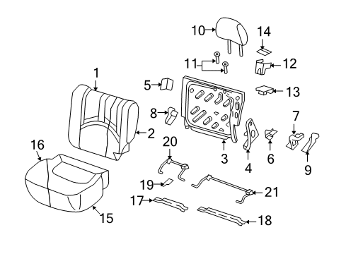 2010 Mercury Mariner Rear Seat Components Seat Belt Guide Bezel Diagram for 8L8Z78611A70AA