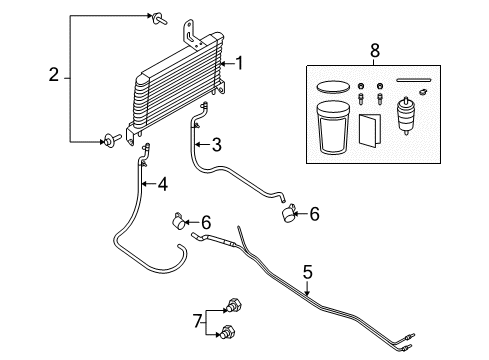 2009 Ford E-150 Oil Cooler Tube Assembly Clamp Diagram for 376240S100