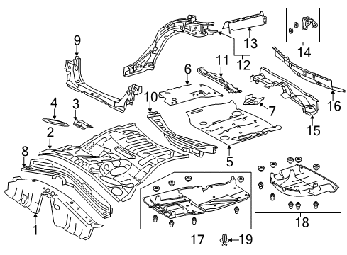 Rear Floor & Rails Pan, RR Floor Diagram for 5831153070