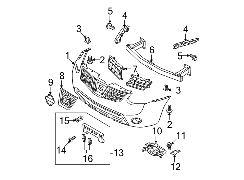 2008 Nissan Rogue Front Bumper Armature Assy-Front Bumper Diagram for 62030JM00A