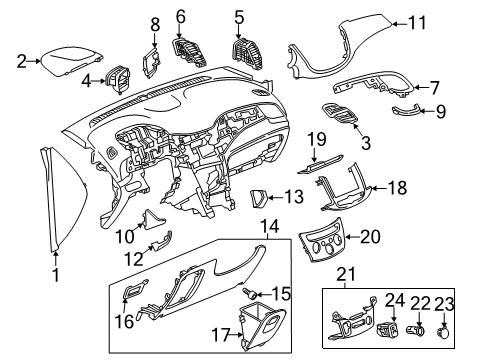 2017 Chevrolet Trax Cluster & Switches, Instrument Panel Auxiliary Jack Diagram for 13519244