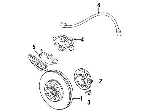 1997 Plymouth Prowler Brake Components Front Disc Brake Pad Kit Diagram for 4897664AA