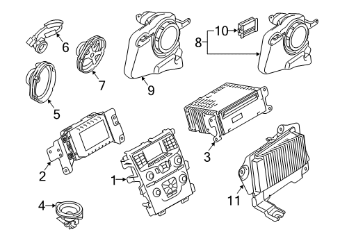 2011 Ford Edge Sound System Front Door Speaker Diagram for DT4Z18808A