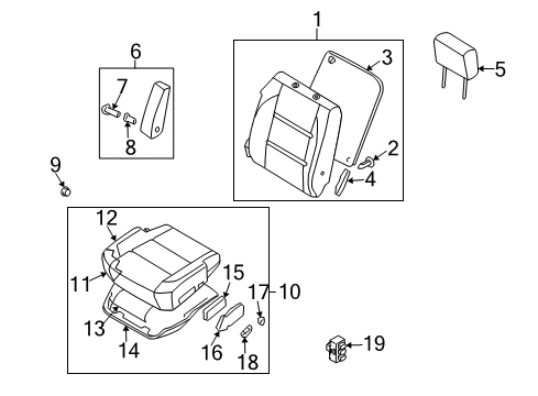 2013 Nissan Armada Power Seats Head Rest Assembly-Front Seat Diagram for 86400ZV50C