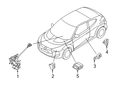 2021 Hyundai Veloster Air Bag Components Module Assembly-Steering Wheel Air Bag Diagram for 80100J9500NNB