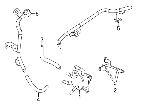 2012 Honda Civic Trans Oil Cooler Warmer (ATf) Diagram for 25560RZ2003