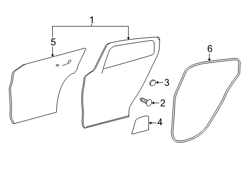 2019 Infiniti QX30 Rear Door Cover-Hole Diagram for 64892W500A