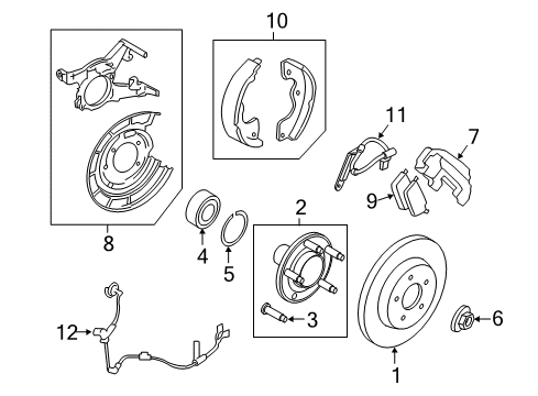 2008 Ford Escape Parking Brake Front Cable Diagram for 8L8Z2853A