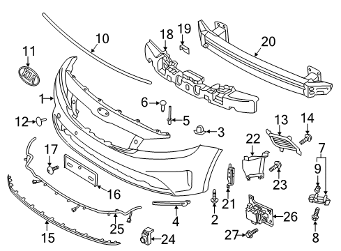 2018 Kia Forte Front Bumper Kia No.115-Ornament Diagram for 863183R500