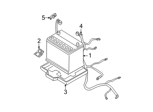2001 Hyundai Santa Fe Battery Cable Assembly-Battery Diagram for 3721026000
