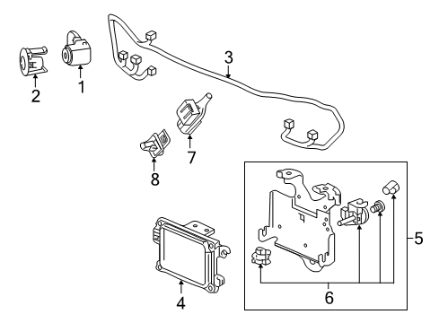 2020 Honda Ridgeline Parking Aid CAMERA, REARVIEW Diagram for 39530T6ZA03