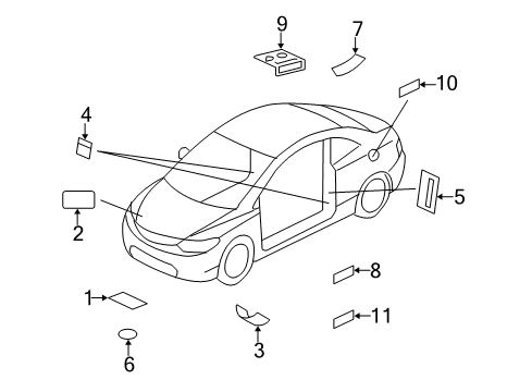 2007 Honda Civic Information Labels Label, Jack Caution Diagram for 89311S5DA02