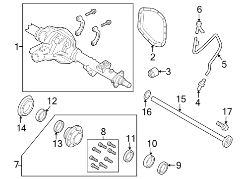 Rear Axle Outer Bearing Diagram for 5C3Z1201A