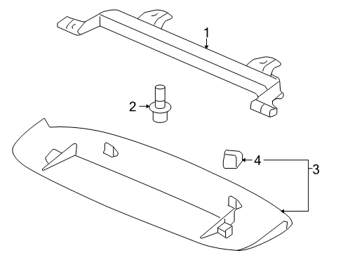 2010 Acura RL High Mount Lamps Clip, Snap Fitting Diagram for 90666SJA003