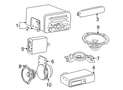 2002 Hyundai XG350 Sound System Rear Speaker Diagram for 9636039101