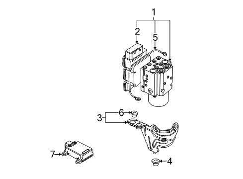 2003 Saab 9-3 Anti-Lock Brakes Bracket Upper Insulator Diagram for 24410153