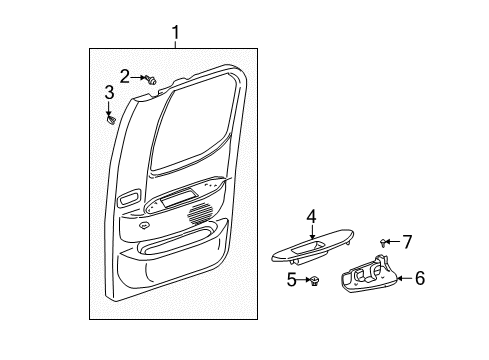 2000 Toyota Tundra Interior Trim - Rear Door Armrest Diagram for 742600C010E0