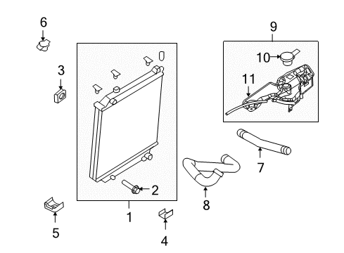2009 Ford Explorer Sport Trac Radiator & Components Radiator Assembly Seal Diagram for 1L2Z8348AA