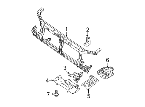 2016 Lexus IS350 Radiator Support, Splash Shields Bracket AMB Diagram for 92280EA000
