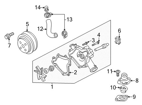 2002 Dodge Dakota Water Pump THRMOSTAT Diagram for 52028185AC
