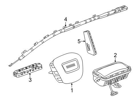 2019 Chevrolet Blazer Air Bag Components AIRBAG ASM-STRG WHL *BLACK Diagram for 84898025