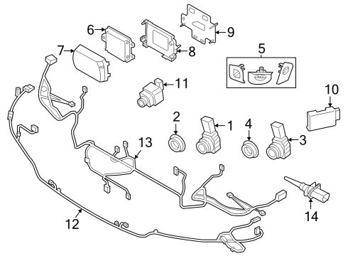Electrical Components - Front Bumper SET OF MOUNTS, FRONT PDC / P Diagram for 51115A0F336