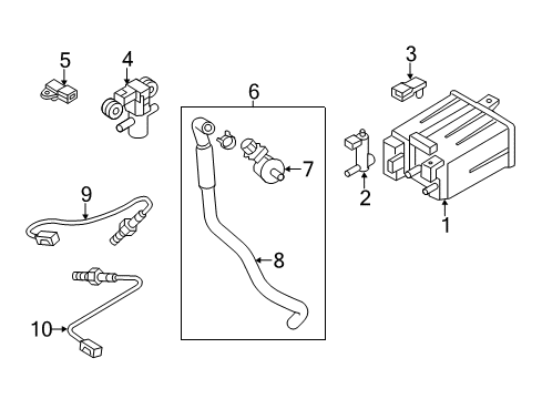 2015 Infiniti Q70L Emission Components EVAPORATOR Control System Pressure Sensor Diagram for 223654GB0A