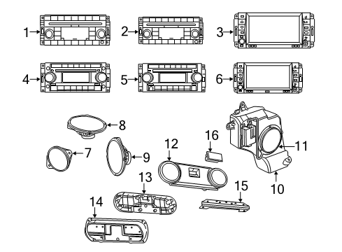2010 Dodge Caliber Sound System Speaker Diagram for 5059063AC
