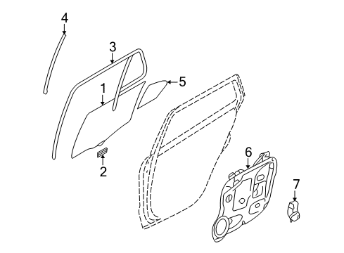 2010 Hyundai Genesis Rear Door Channel Assembly-Rear Door Division Diagram for 835103M000