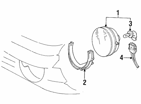 1992 Ford Tempo Bulbs Fog Lamp Diagram for F23Z15200A
