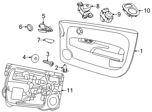 2016 Fiat 500 Door & Components Latch-Front Door Diagram for 68194739AD