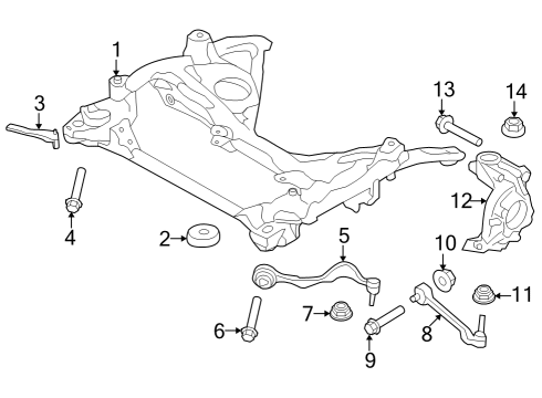 2022 BMW 230i Front Suspension Components CARRIER, LEFT Diagram for 31206893965