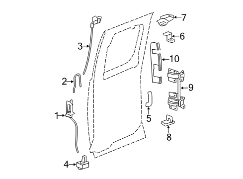 2012 GMC Sierra 3500 HD Rear Door - Lock & Hardware Handle, Outside Diagram for 25992784