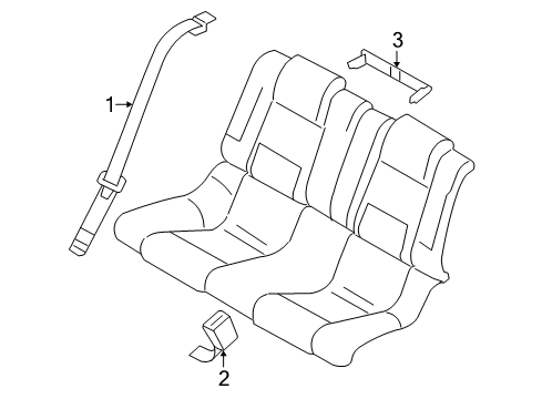 2006 Ford Mustang Seat Belt Latch Diagram for 7R3Z6361203AA
