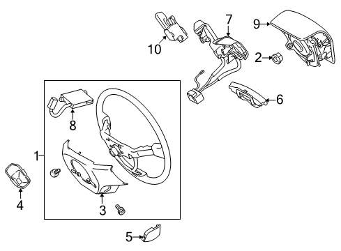 2011 Lexus RX450h Steering Column & Wheel, Steering Gear & Linkage Cover, Steering Wheel, Lower NO.3 Diagram for 451870E020C0