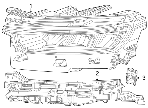Headlamp Components Screw Diagram for 68432399AA