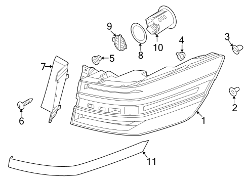 Tail Lamps Clip Diagram for 1421206000N