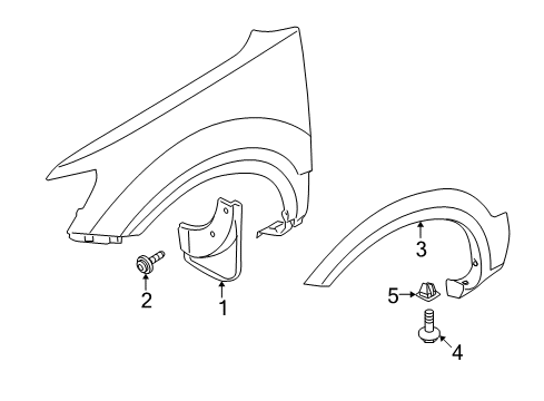 2009 Kia Borrego Exterior Trim - Fender Guard Assembly-Front Mud LH Diagram for 868312J000