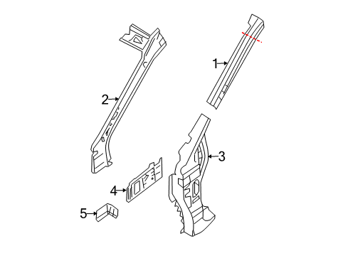 2013 Nissan Altima Aperture Panel, Hinge Pillar, Lock Pillar, Rocker Panel Bracket Assembly-Front Fender Diagram for 762907S030