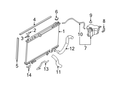 2007 Nissan Murano Radiator & Components Radiator Assy Diagram for 21460CC00A