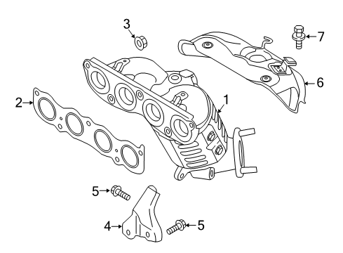 2018 Hyundai Sonata Exhaust Manifold Protector-Heat Upper Diagram for 285252E200