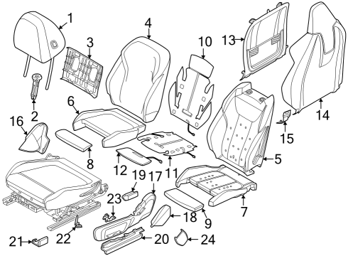 Passenger Seat Components REAR PANEL Diagram for 52108077026
