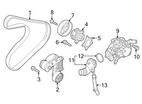 2022 Hyundai Kona Water Pump, Belts & Pulleys Pump Assembly-COOLANT Diagram for 251002M800