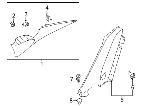 2021 Kia Forte Interior Trim - Quarter Panels Trim Assembly-Rr Wheel H Diagram for 85890M7000WK