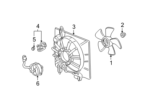 2002 Acura RSX Cooling System, Radiator, Water Pump, Cooling Fan Cover Assembly, Air In. Diagram for 17254PND000