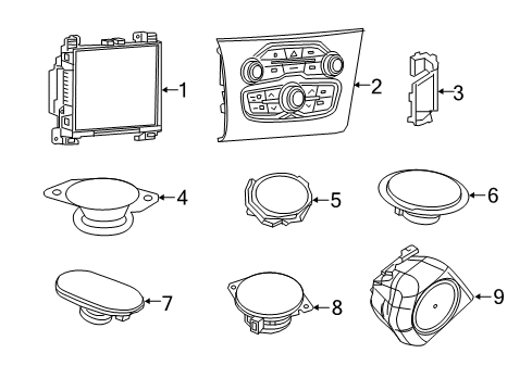 2018 Chrysler 300 A/C & Heater Control Units Speaker-Sub WOOFER Diagram for 1WQ34DX9AD